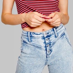 Wild Fable ACID WASH Ripped Ankle Jeans Size 8